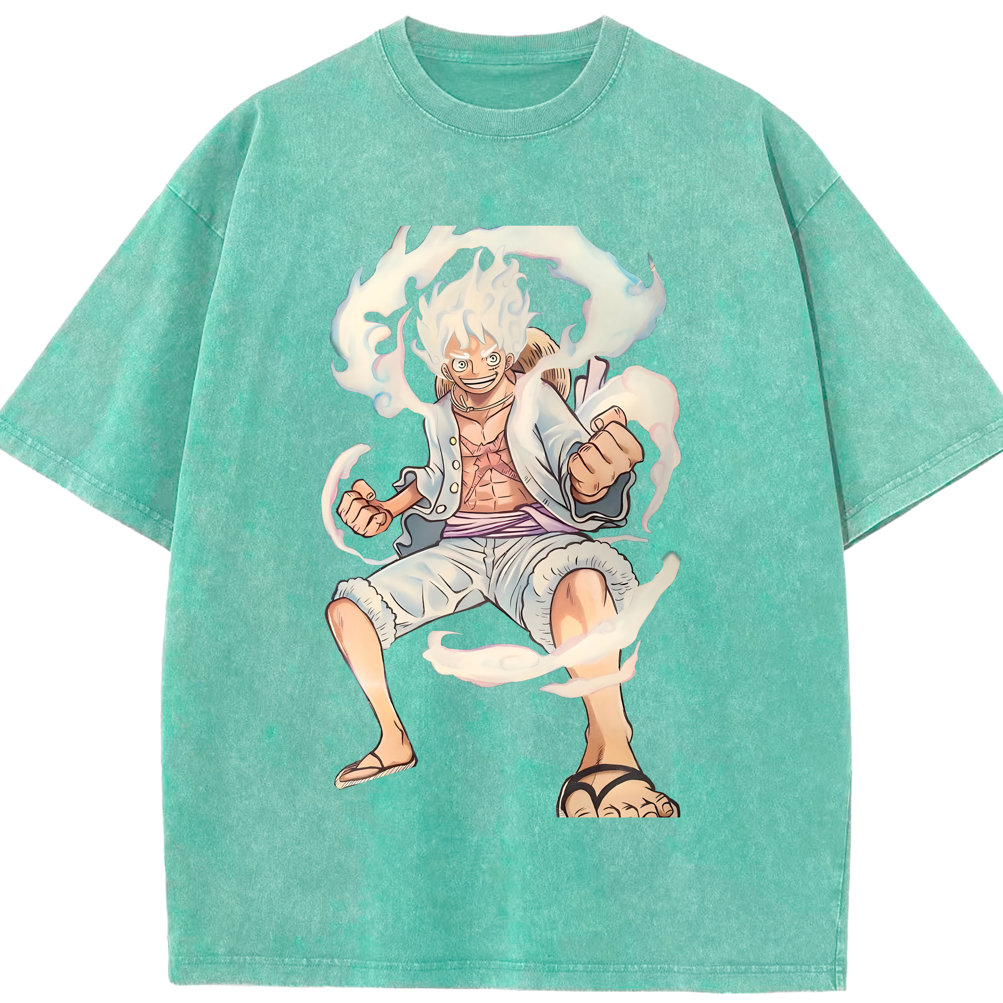 ワンピース モンキー・D・ルフィ ONE PIECE Monkey D. Luffy 綿100% ヴィンテージ風 半袖Tシャツ（フロントプリント）
